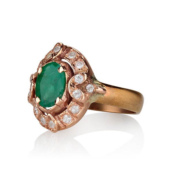 Rose Gold Emerald Ring - Image 2