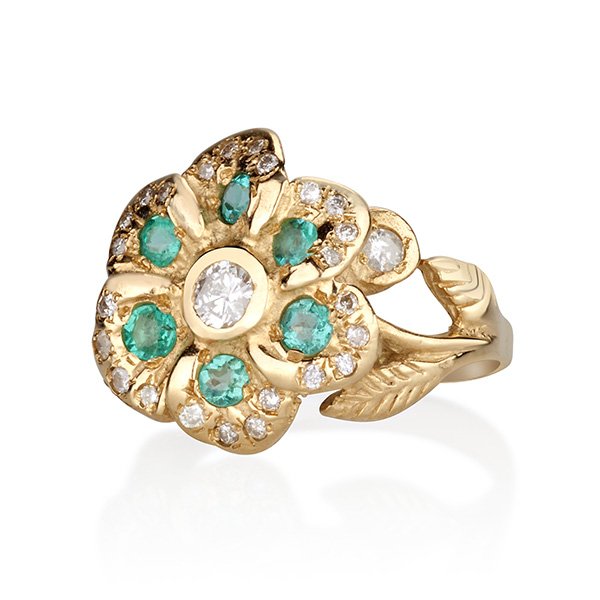 Emerald leaf ring - Image 2