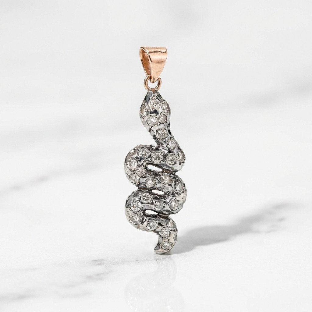 The Snake and Diamond Pendant