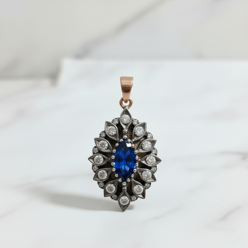 Blue Marquise Pendant