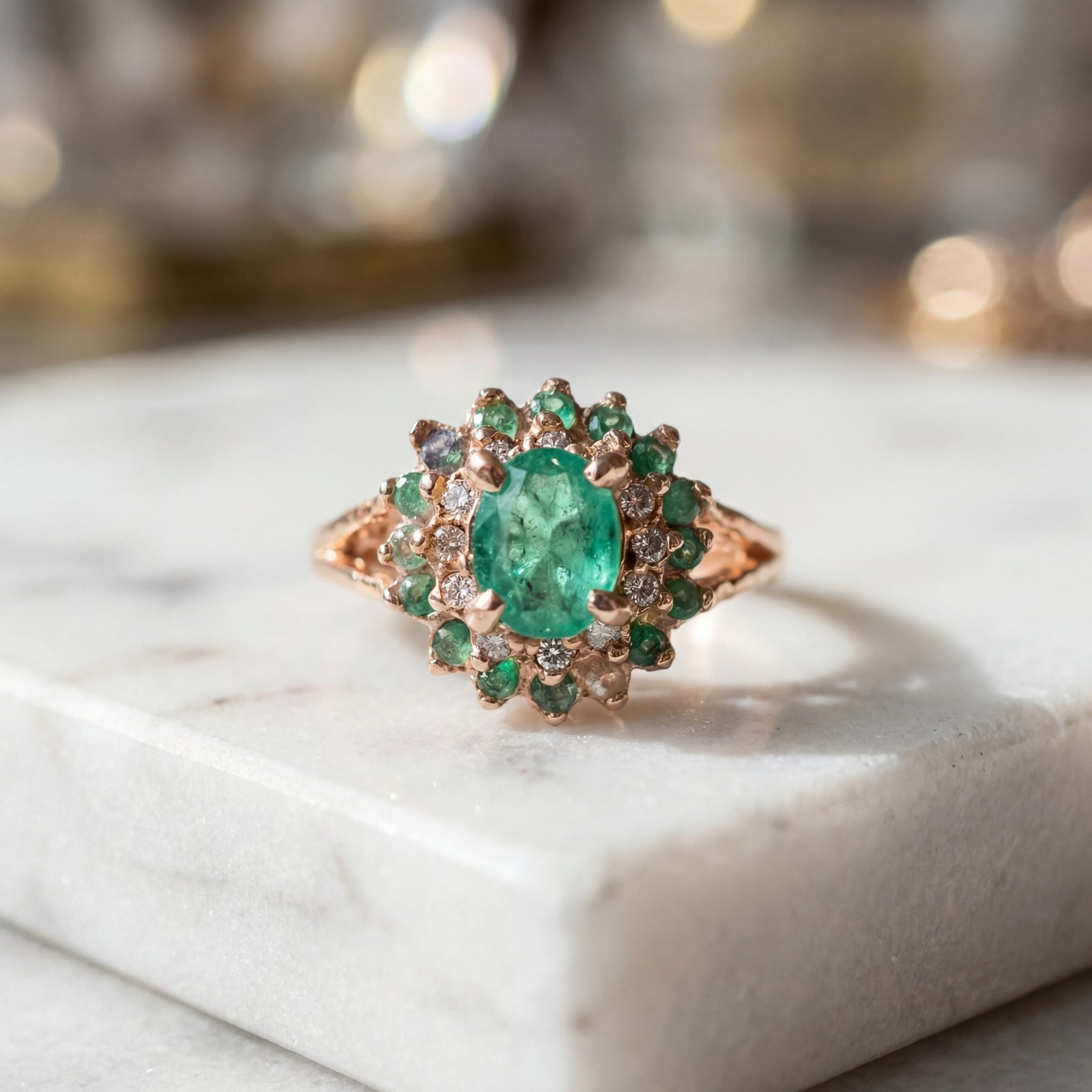 Emerald & Diamond Ring